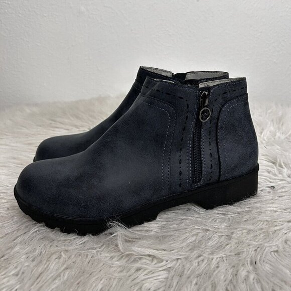 Jsport by Jambu 8 Jenna Weather Ready Blue Ankle BOOTS  Double Zip Memory Foam - Picture 4 of 10